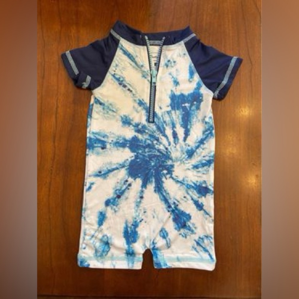 Beetle & Thread Tie-Dye Swim Rashguard Romper size 6 months